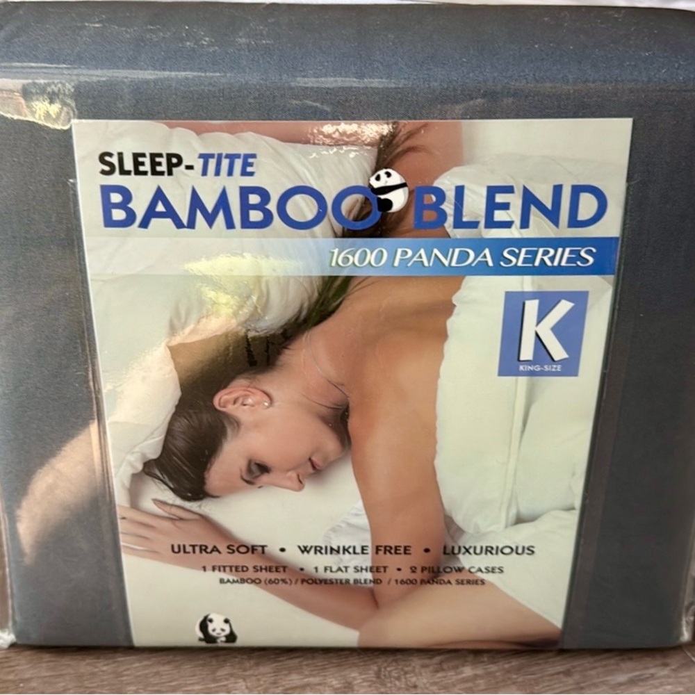 •BRAND NEW• Sleep-Tite Bamboo Blend 1600 Panda Series Sheet Set